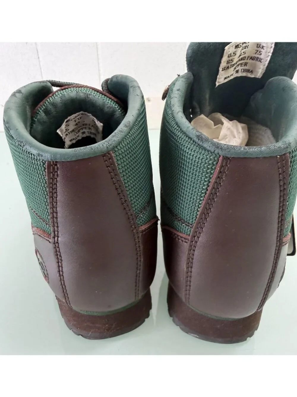 Mountain Gear Hiking Field Ankle Boots Mens 8.5 Leather Canvas Beef & Broccoli